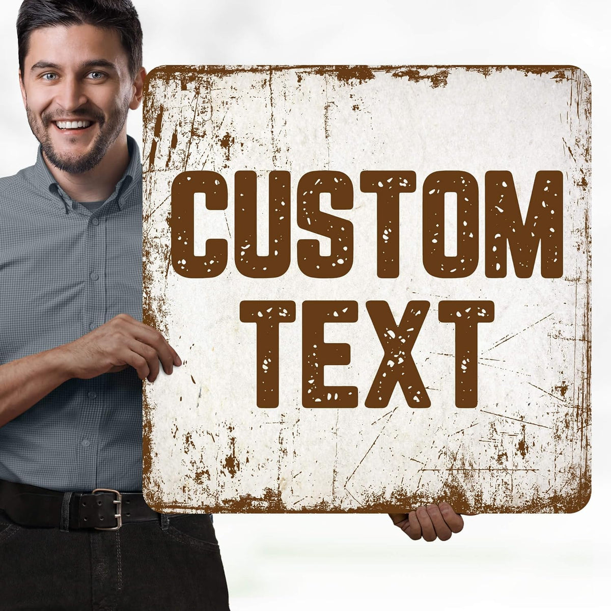 Custom Sign, Custom Street Sign, 11 Font Colors, 13 Font Styles, 4 Hole Options, 22 Sizes, 24x24