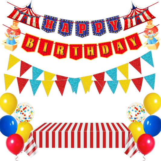 Circus Carnival Party Decorations Happy Birthday Banner Carnival Theme Balloons Circus Themed