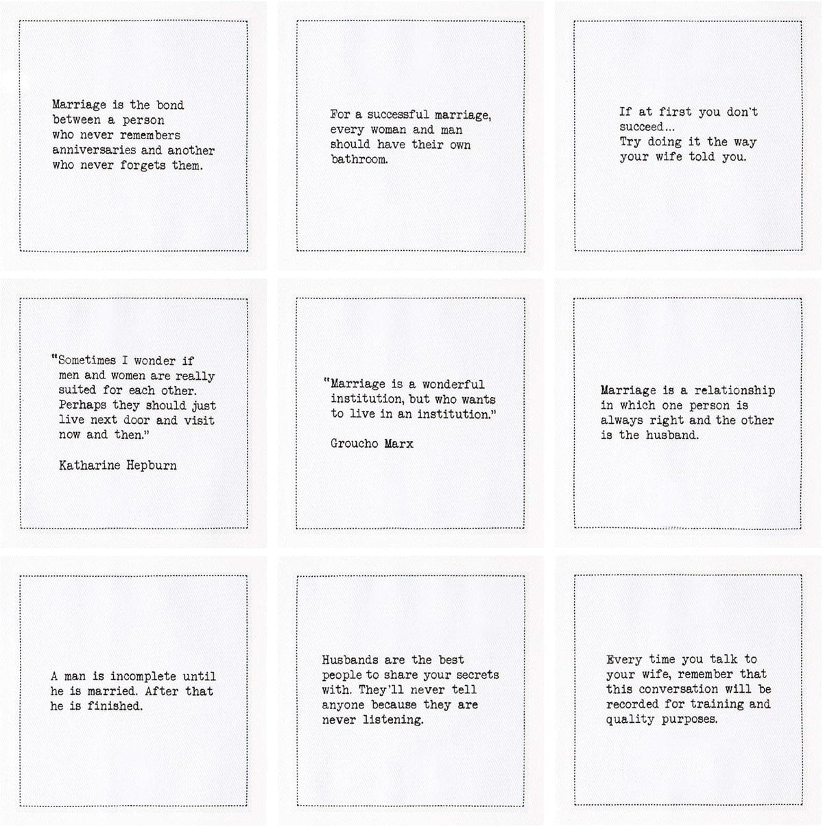 Five Star Napkins Marriage Quotes, White Cotton Cocktail Napkins, Beverage Napkins, Bar Napkins