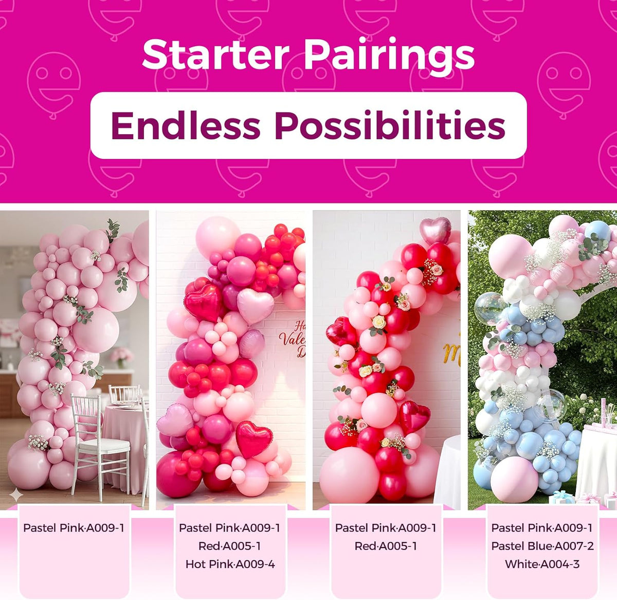 Bezente Pastel Pink Balloons 36 Inch - 8 Pack Large Thick Big Round Pink Latex Balloon for Bridal
