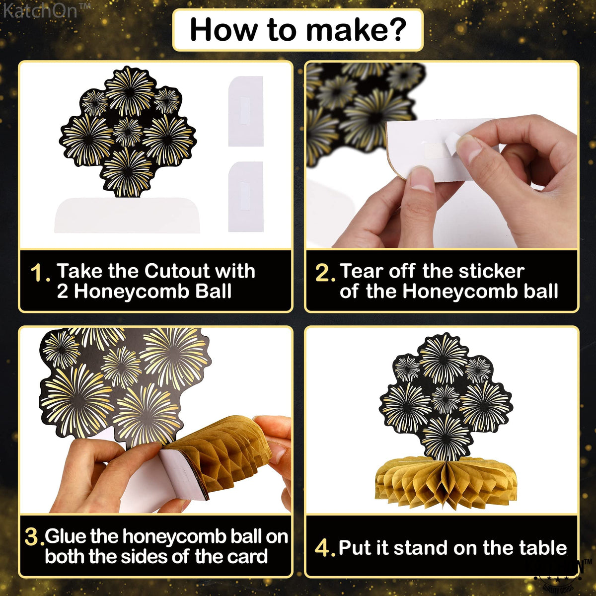 KatchOn New Years Centerpieces for Tables, Pack of 9