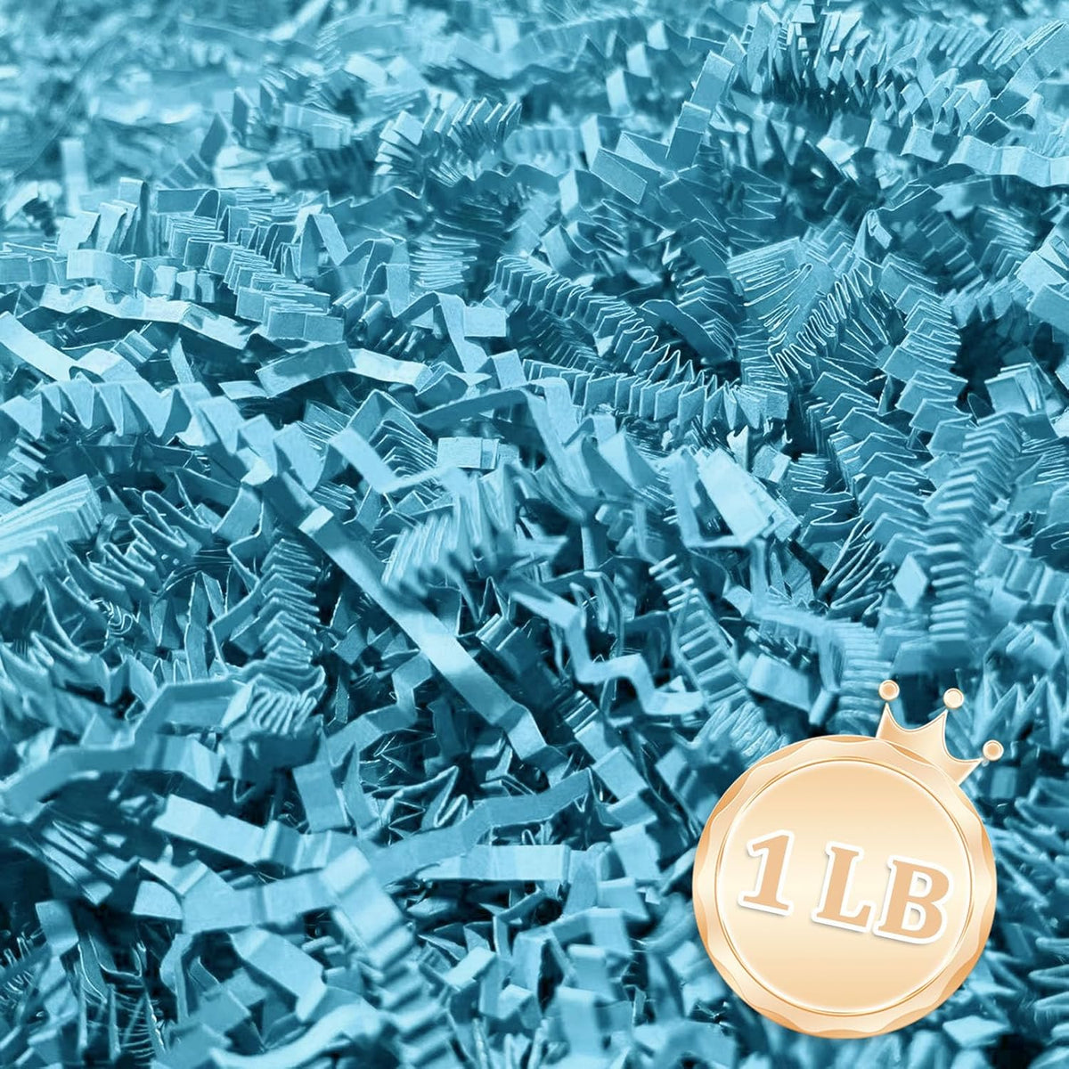1 LB Deep Blue Crinkle Cut Paper Shred Filler Great for Gift Wrapping, Deep Blue Basket Fillers