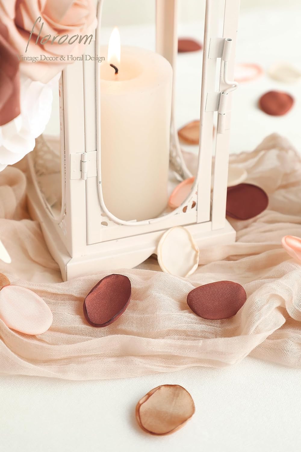 Floroom 300pcs Rose Petals Earth Tones Brown Faux Silk Flower Petals for Wedding Flower Girl Basket