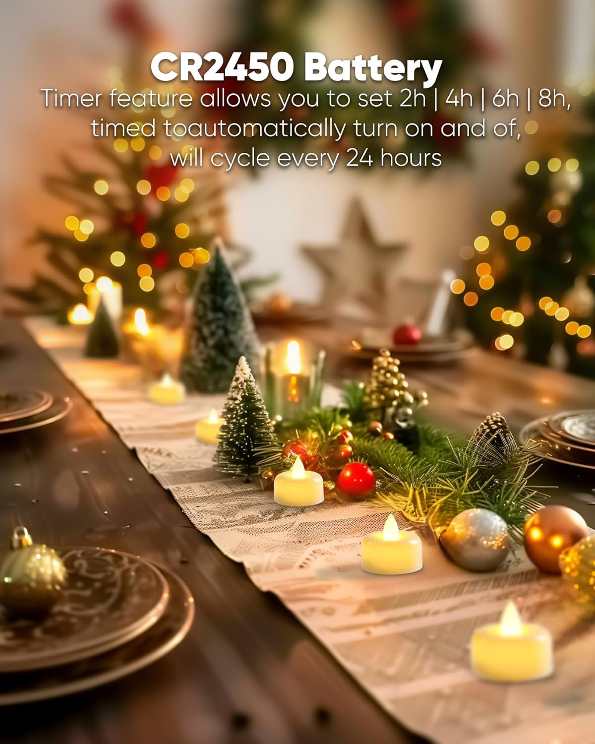 Amagic 24 Pack Remote Candles, Tea Lights with Timer, 400+Hours Flickering Flameless Battery