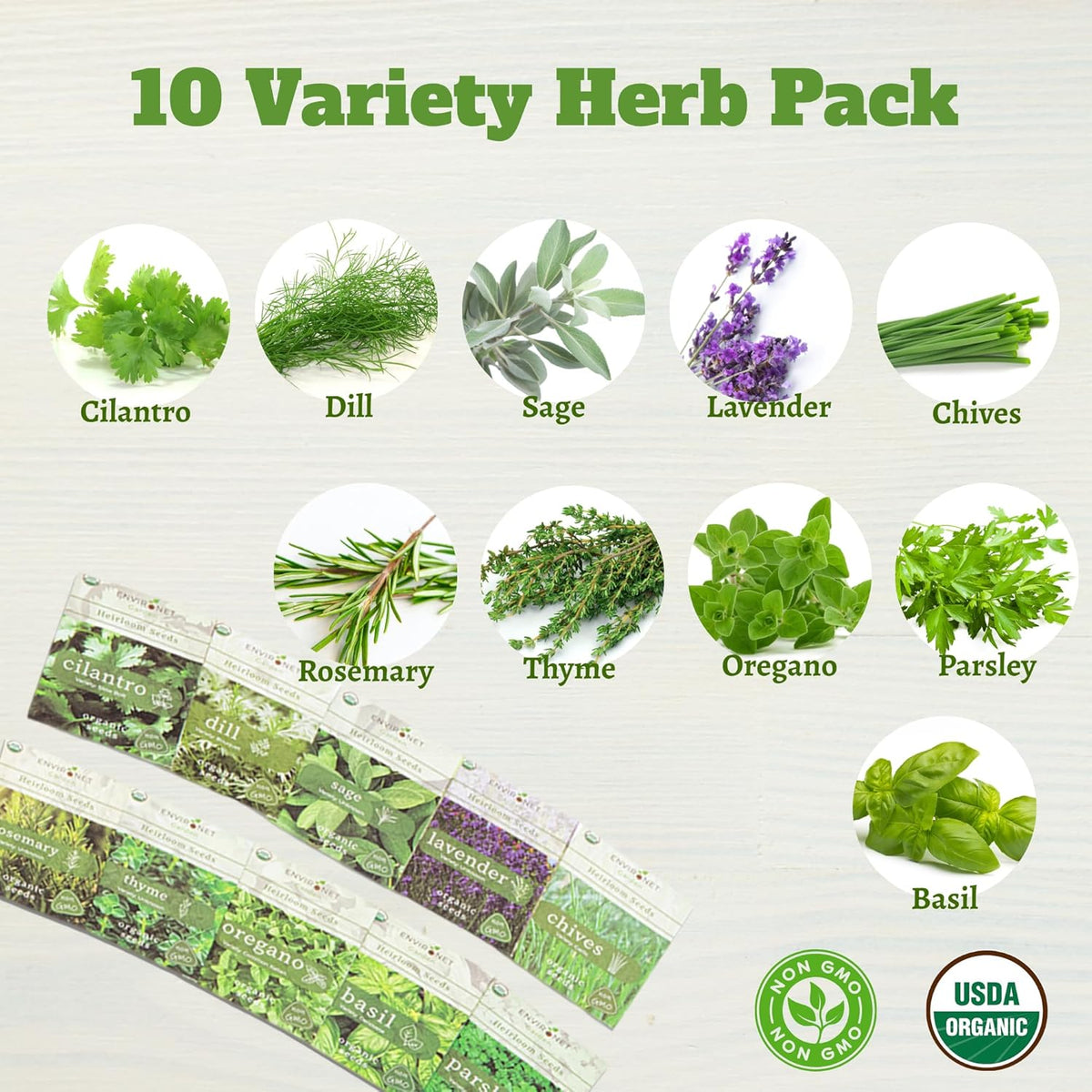 10 Indoor Herb Garden Kit- Burlap Pots, Organic Seeds, Herb Garden Planter Indoor Kit, Easy Window