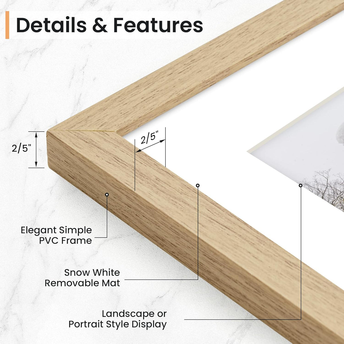 8x10 inch Picture Frame, 8x10 Photo Frames with 5x7 Removable Mat - High Definition Plexiglass