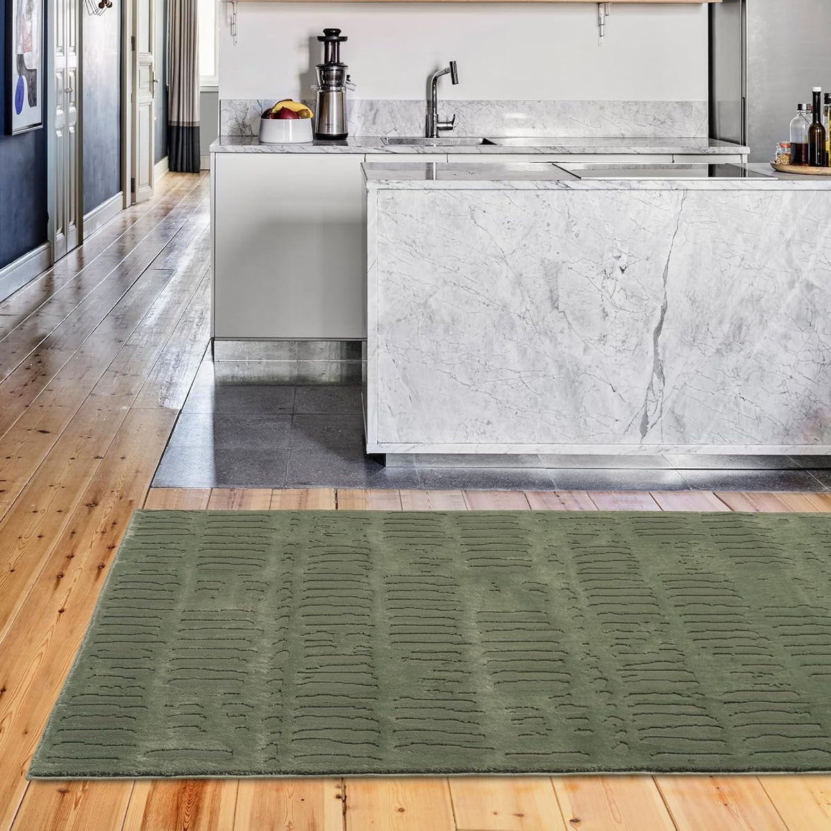 Revival Rugs Shell 3'11"x6'1" Machine Washable Area Rug for Kitchen Bedroom - 100% Recycled