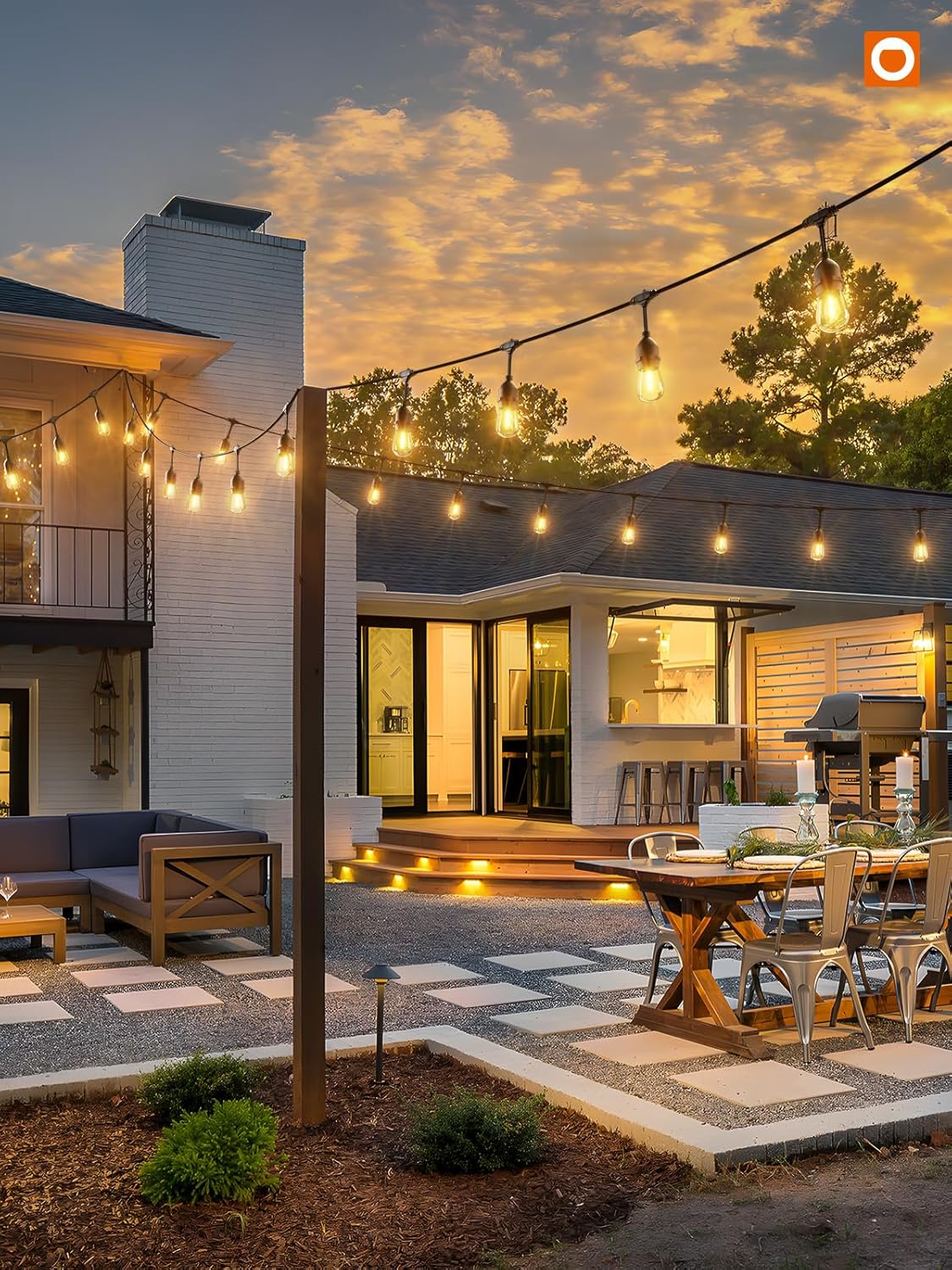 addlon LED Outdoor String Lights 24FT with Edison Vintage Shatterproof Bulbs and Commercial Grade