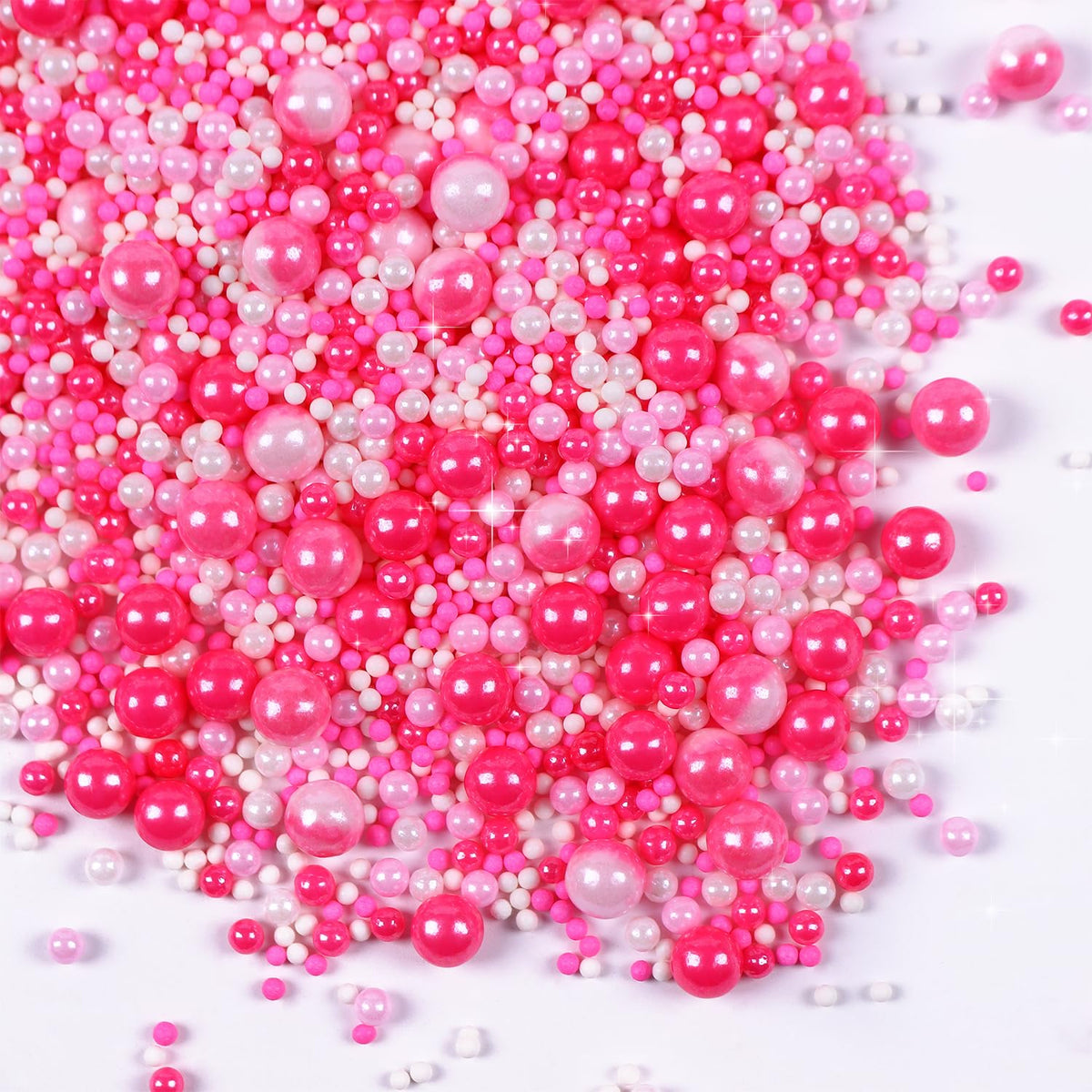 Edible Pink Sprinkles for Cake Decorating, Pearl Sprinkles, Edible Pearls, Cake Pearls for Baby