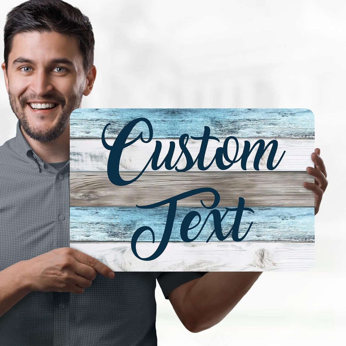 Custom Sign, Custom Street Sign, 11 Font Colors, 13 Font Styles, 4 Hole Options, 22 Sizes, 12x18