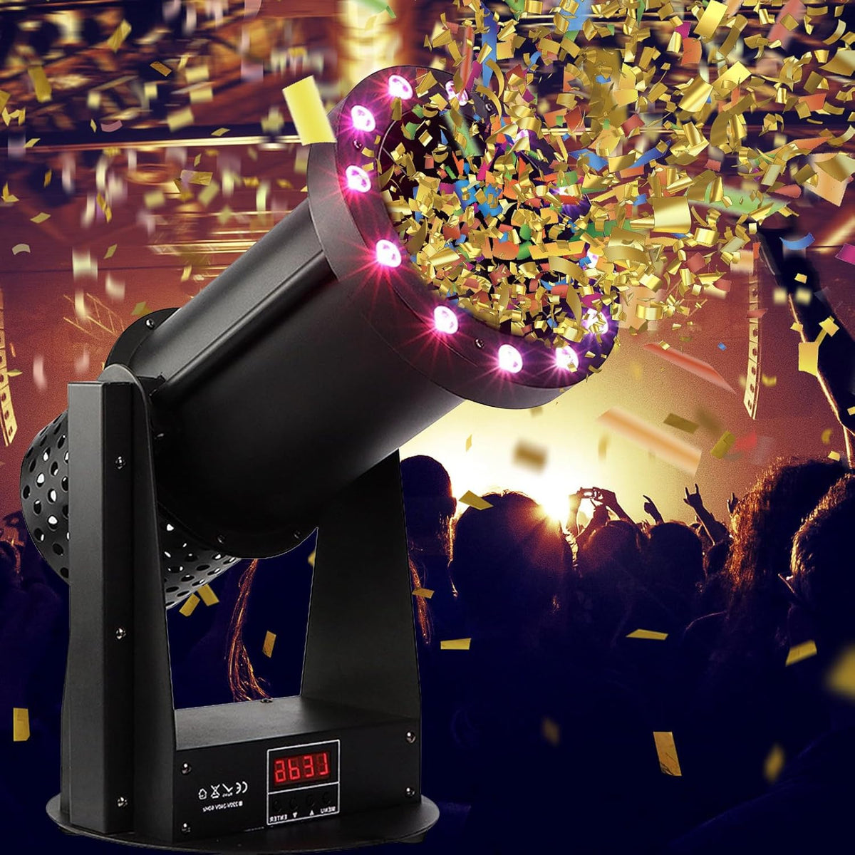 Paper Machine with 12 LED Lights and Remote Control - DMX Control Digital with Remote Perfect for