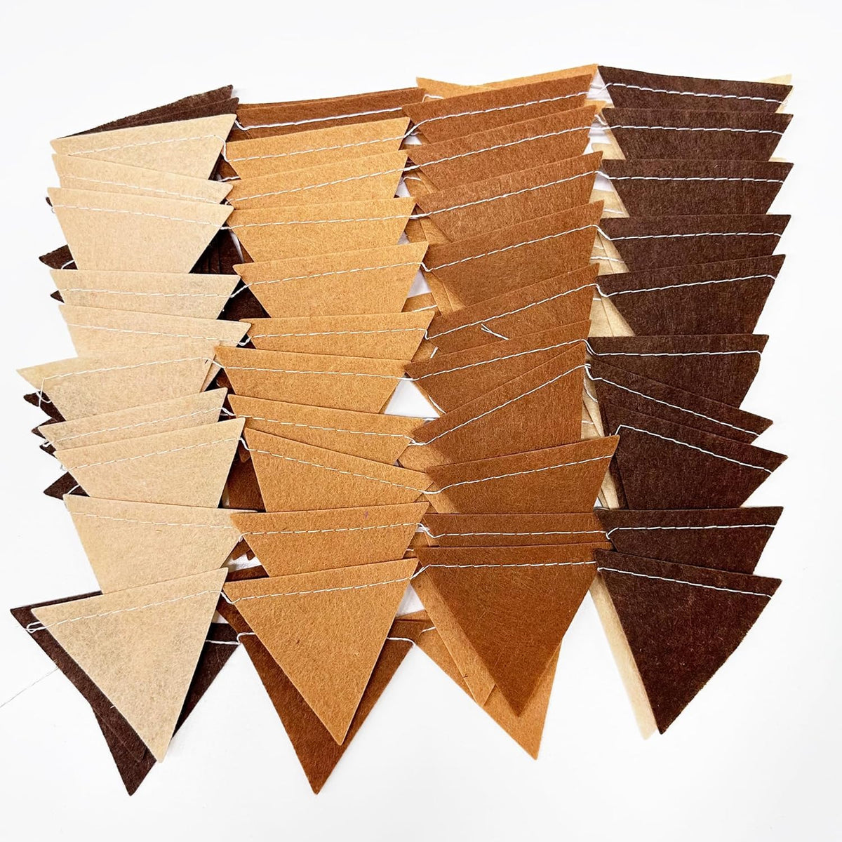 Brown Party Decorations Ombre Brown Felt Hanging Triangle Mini Bunting Pennant Banner Flag for