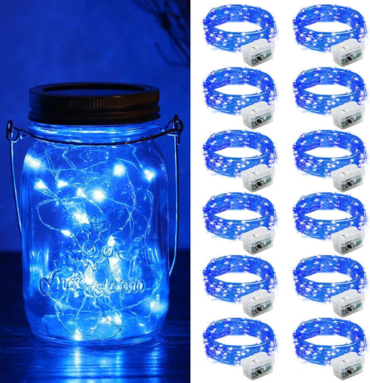 ZGWJ 12 Pack Fairy Lights Battery Operated, 7ft 20 Mini LED Fairy String Lights Silver Wire 3 Modes