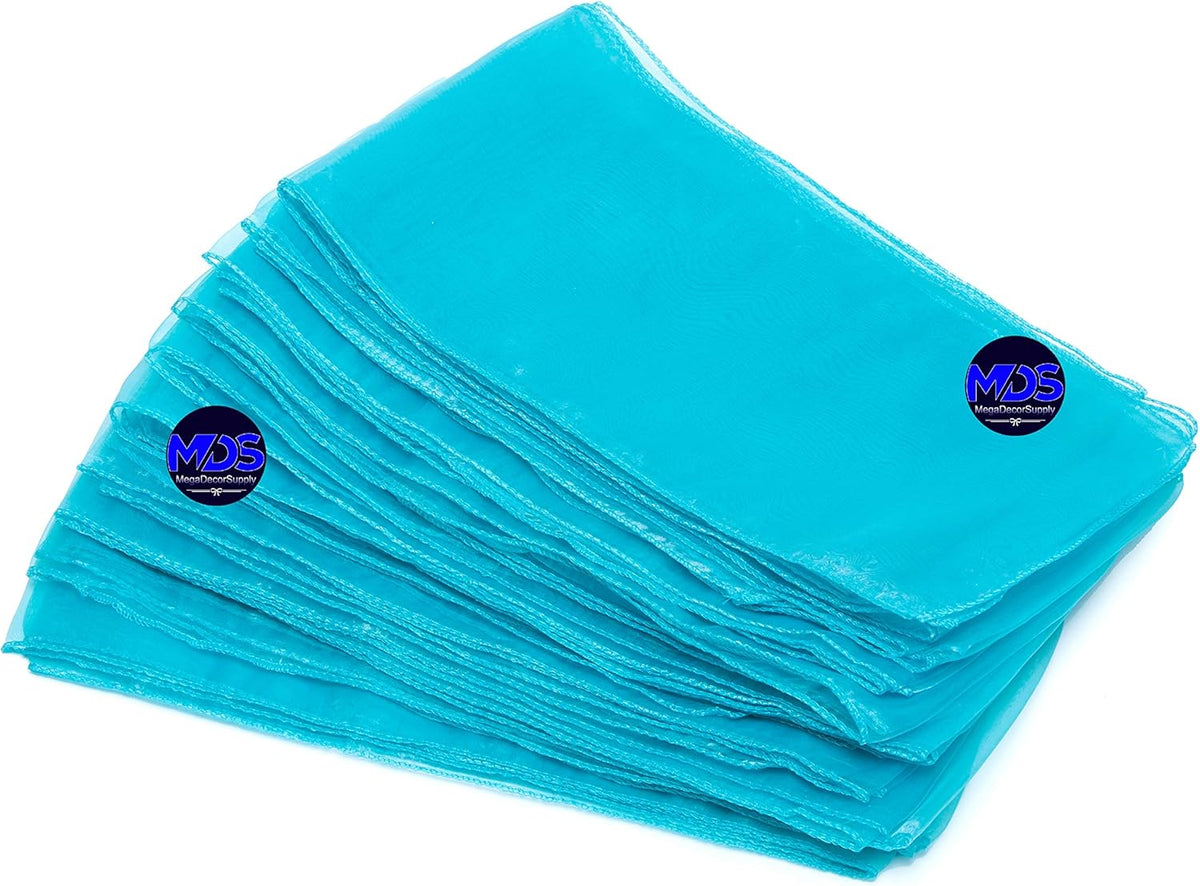 MDS Pack of 10 PCS Organza Chair Sashes Wider Dining Chair Bows Ribbon Tie Back for Wedding Party