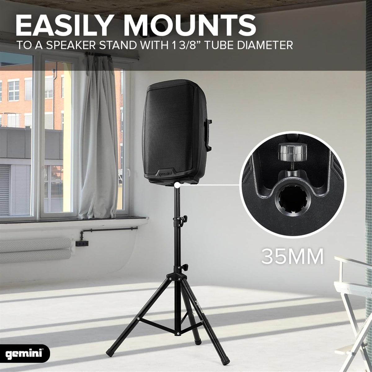 Gemini 15” 2000W Bluetooth PA Speaker with TWS Link, USB/SD/FM, XLR/RCA/AUX Inputs, Dual Mic &