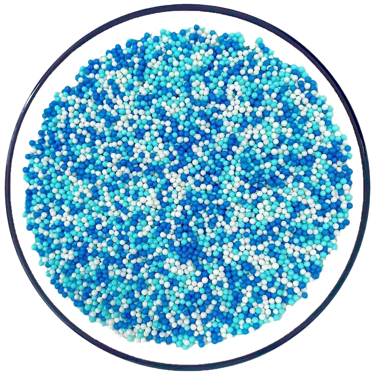 Sentovac Blue and White Nonpareils Sprinkles Edible 2mm Mini Peals Sprinkle for Cake Decorating