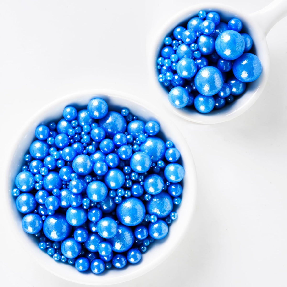 Kasvan Royal Blue Pearl Sugar Sprinkles - Edible Candy Pearls 130g/4.58 Oz, Mix Size, Baking Cake