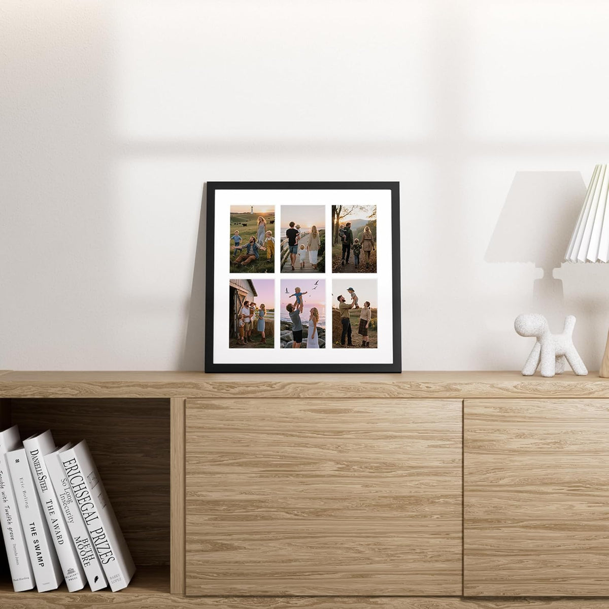 Vittanly 14x14 Collage Picture Frame, Displays 6Pcs 4x6 Pictures with Mat, Picture Frames Collage