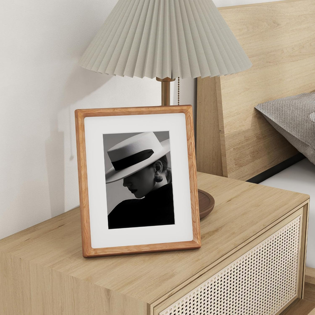 8x10 Picture Frame USA-Sourced Natural Cherry Wood Solid Original Wood Photo Frame Rounded Corner