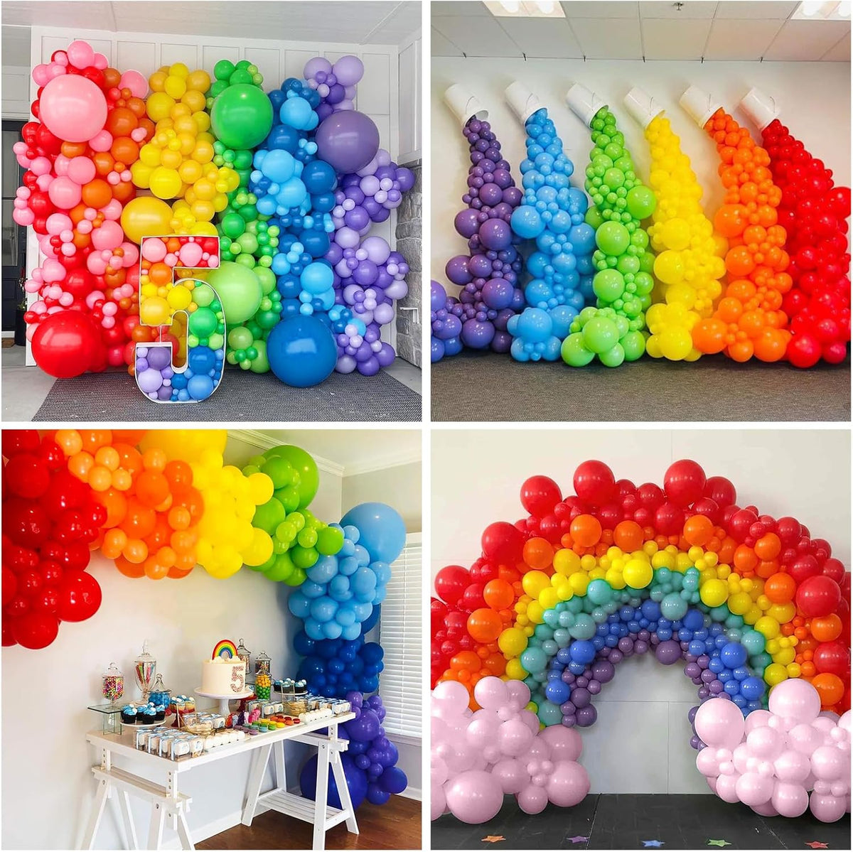 Colorful Balloons Rainbow Assorted Colors Balloons Set 12Inch Red Blue Yellow Green Pink Purple