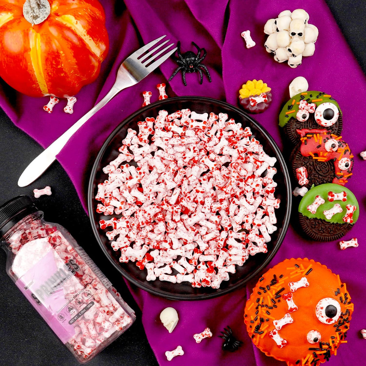 Halloween Sprinkles, Bloody Dog Bones Candy, Halloween Candy, Edible Sprinkles for Cake Decorating