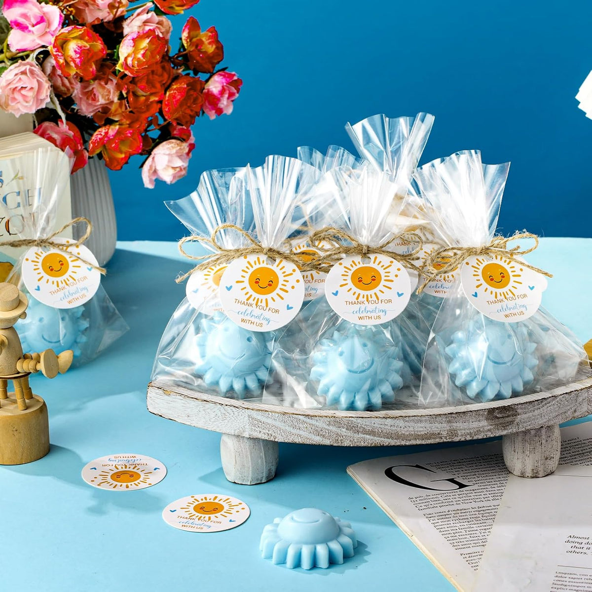 Demissle 40 Pcs Sun Soap Baby Shower Favors for Sunshine Party Here Comes the Son Baby Favors Mini