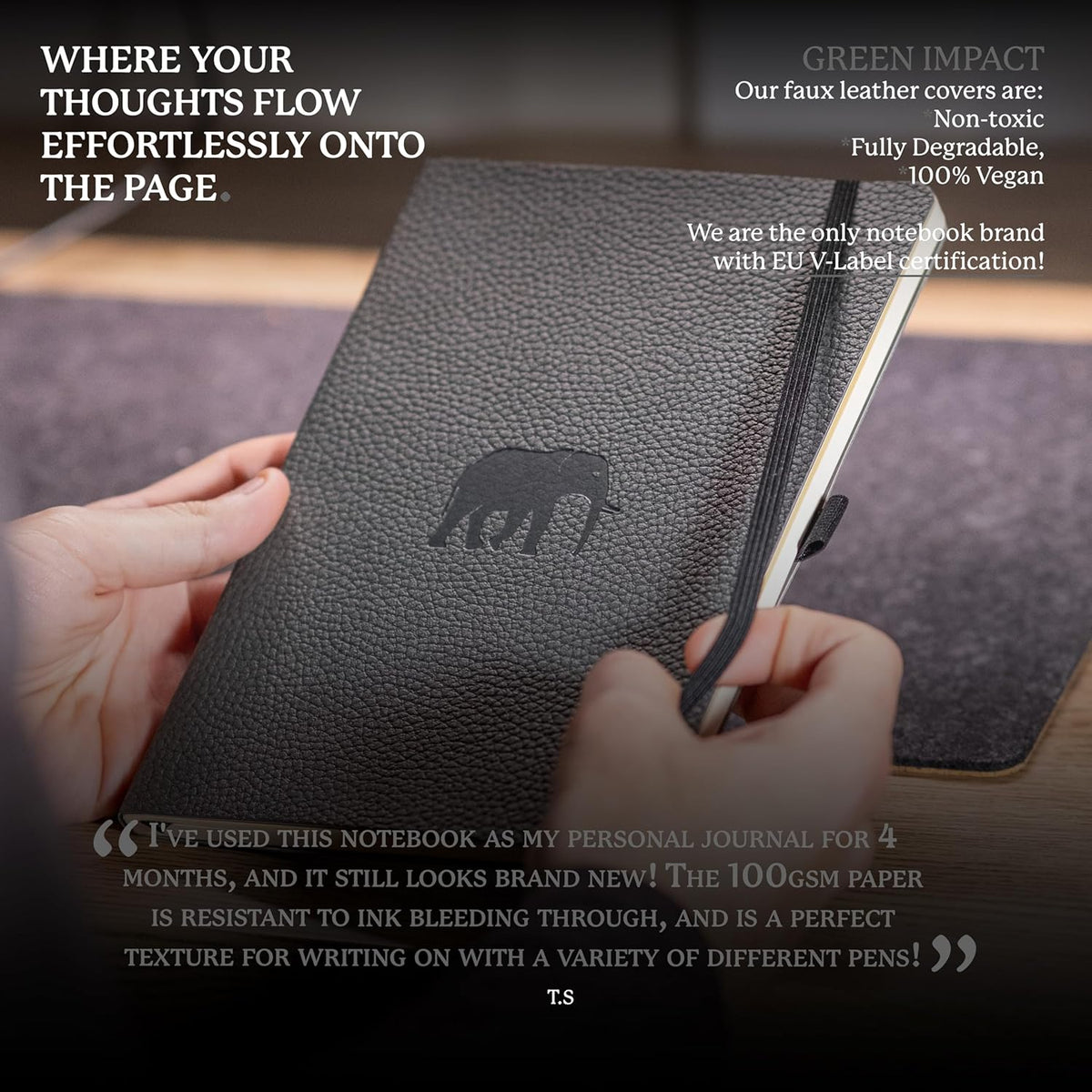 Dingbats* Wildlife Dotted Writing Journal Notebook A5 - Vegan Leather Softcover - Ideal for Work