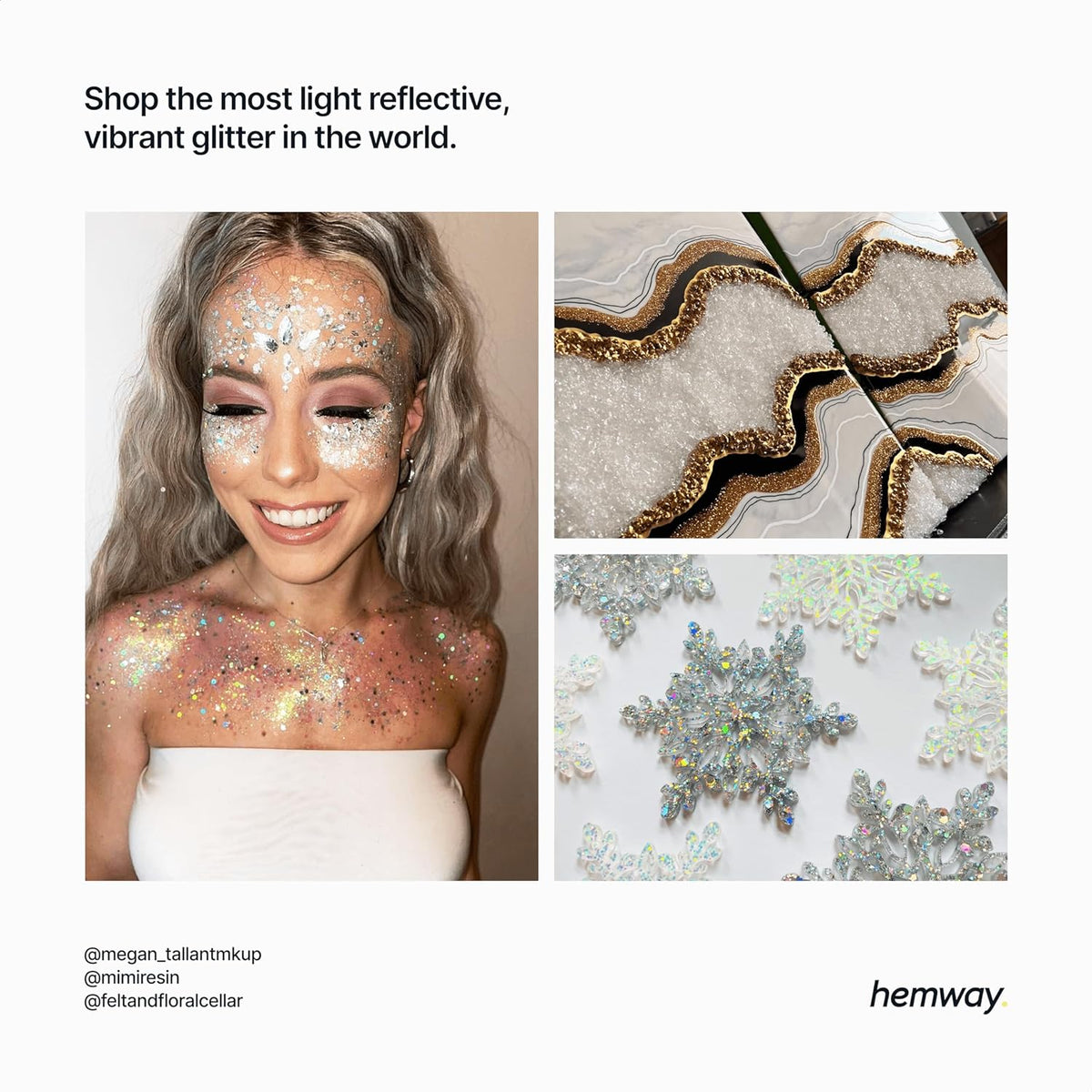 Hemway Biodegradable Glitter Eco Friendly - 100g/3.5oz Bio Cosmetic Safe Sparkle Vegan for Face