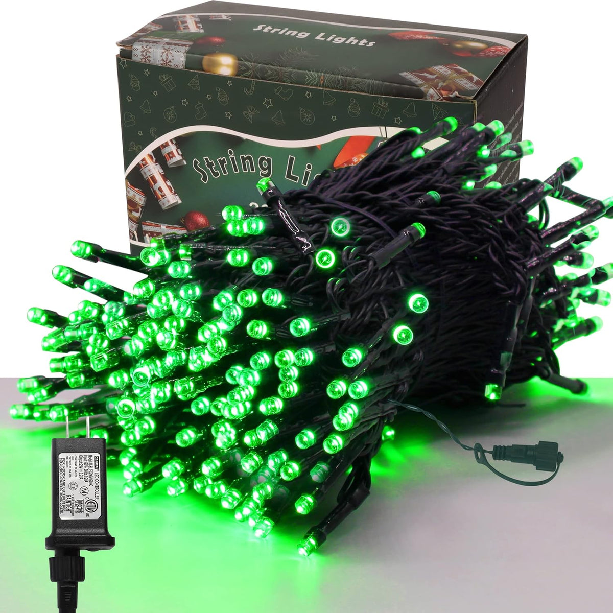 300 LED St Patricks Day Lights, 98.5FT Christmas String Lights with 8 Lighting Modes, Waterproof &