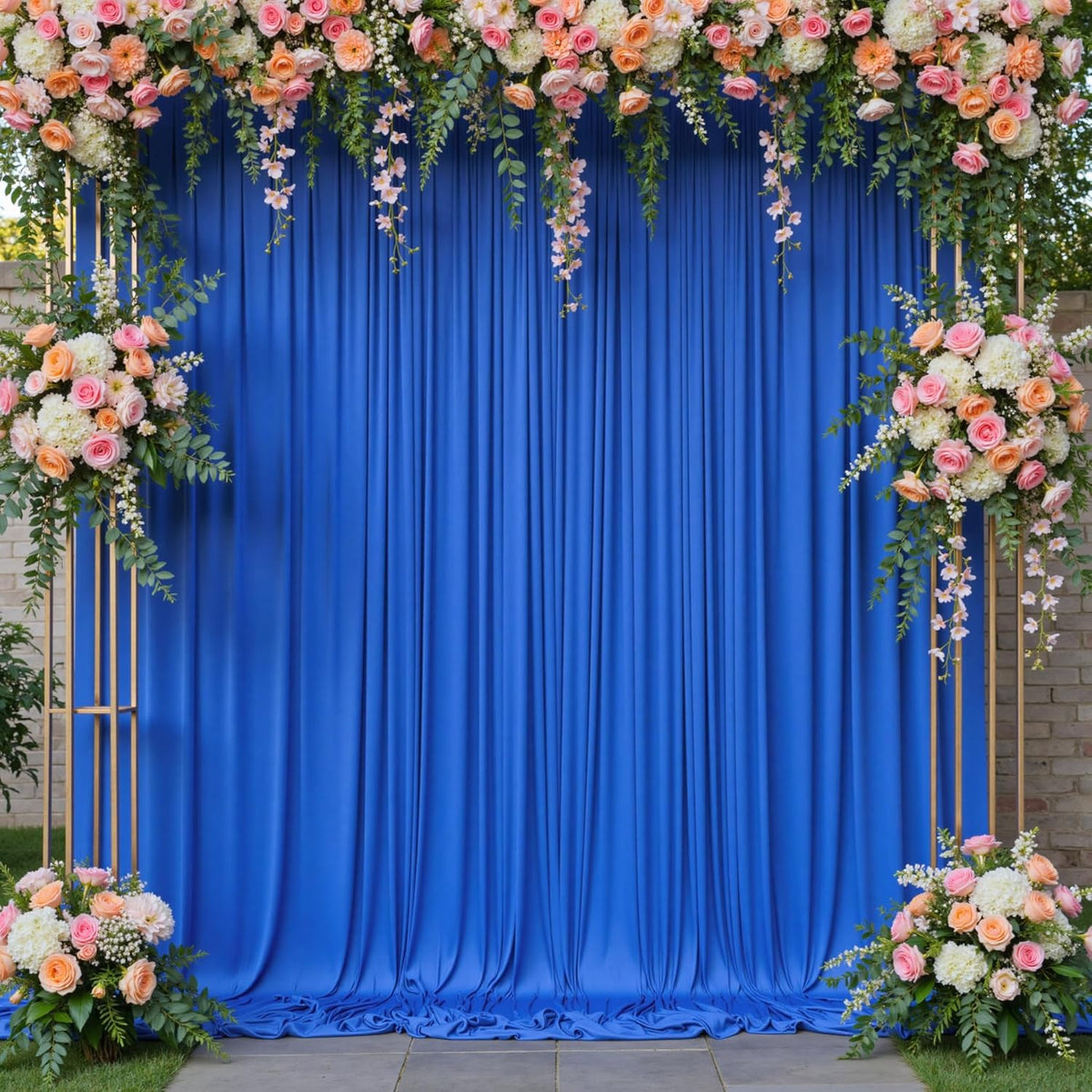 30ft x 10ft Wrinkle Free Royal Blue Backdrop Curtain for Party, Polyester Royal Blue Photo Backdrop