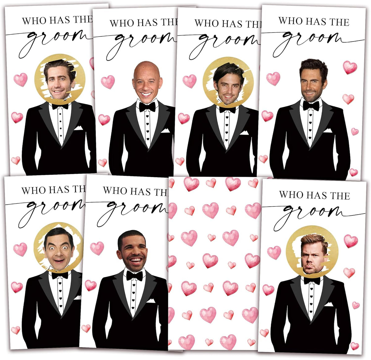 Who Has The Groom Birdal Shower Scratch Off Games, 41Pcs Cute Wedding Shower Scratch Off Games