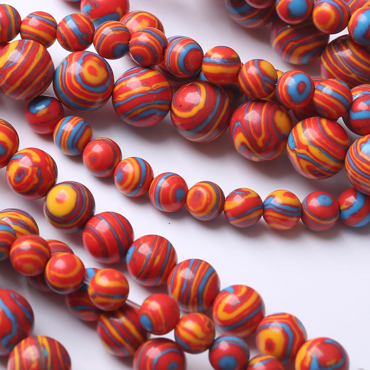 Red Yellow Blue Peacock Turquoise Stone Beads Gemstone Round Crystal Energy Jade Beads Stone Beads