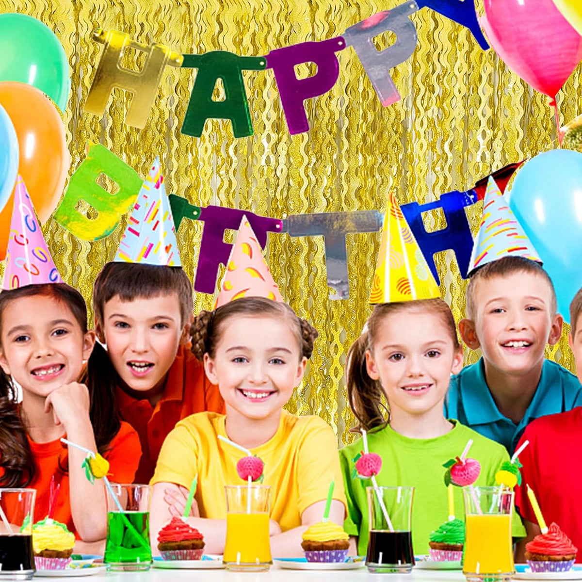 Gold Backdrop Birthday Decorations Foil Curtain Backdrop Gold Streamers Dance Party Decorations