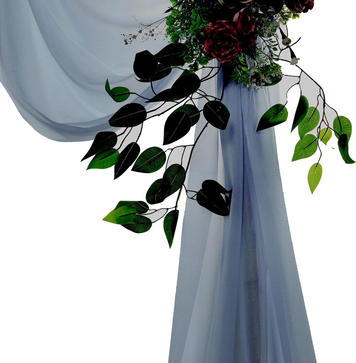 VDS Pack of 2 Panel (30 Inch X 40 Feet) Wedding Arch Draping Fabric Sheer Chiffon Fabric Drapery