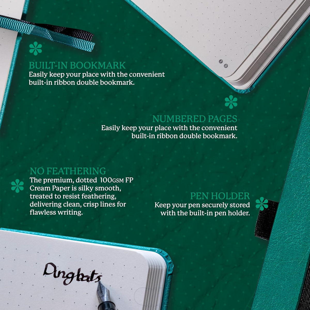 Dingbats* Earth Dotted Writing Journal Notebook A5 - Vegan Leather Hardcover - Ideal for Work