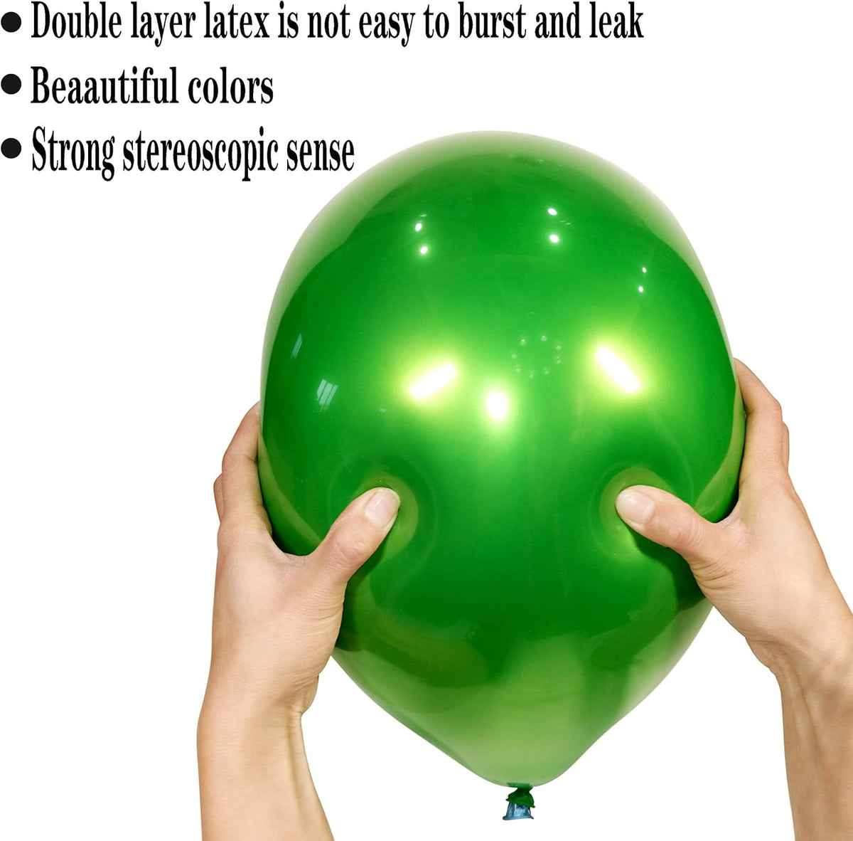 Metallic green balloons 50 pcs 12 inch light green balloons Double layer chrome green balloons are
