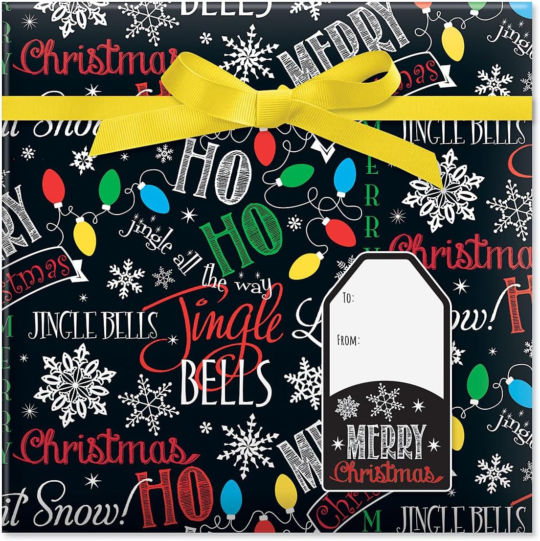 Current Let It Snow Christmas Rolled Wrapping Paper - Premium Jumbo 23-Inch x 32-Foot Gift Wrap