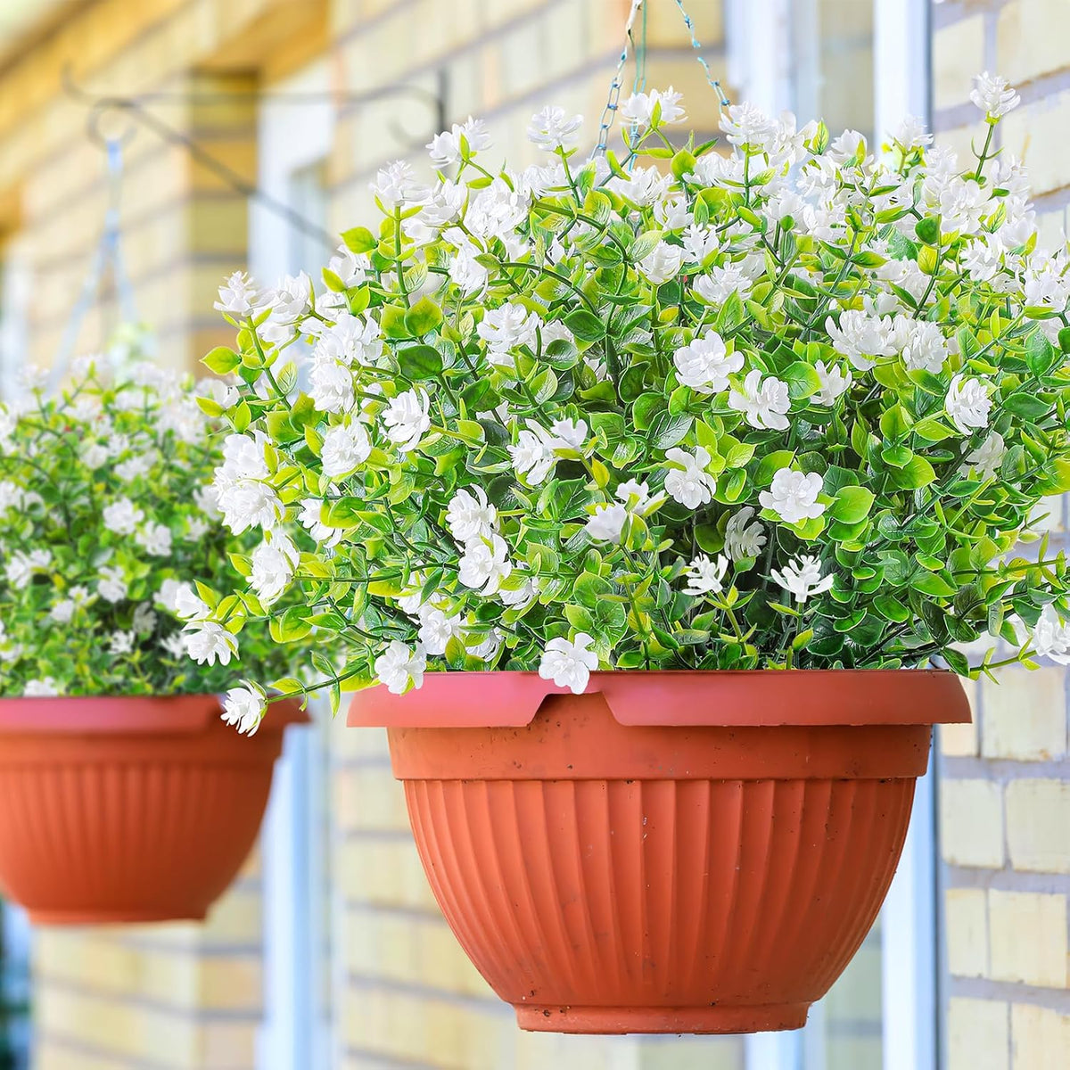 AmyHomie 20 Bundles Artificial Flowers for Outdoor Outside Spring Summer Decoration UV Resistant