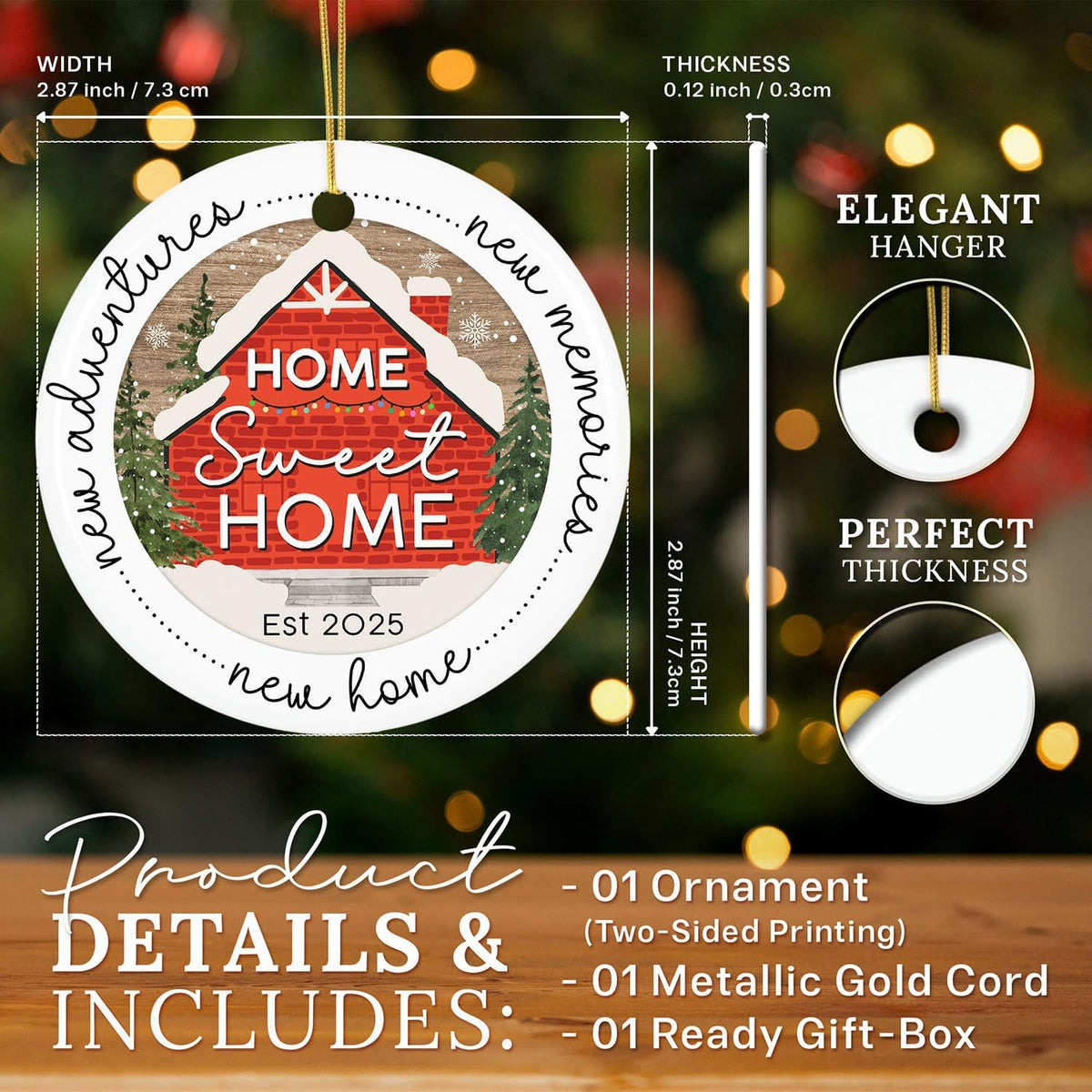 HEXMOZ New Home Ornament 2025 - Best Housewarming Gifts 2025 - New Home Gift Ideas - House Warming