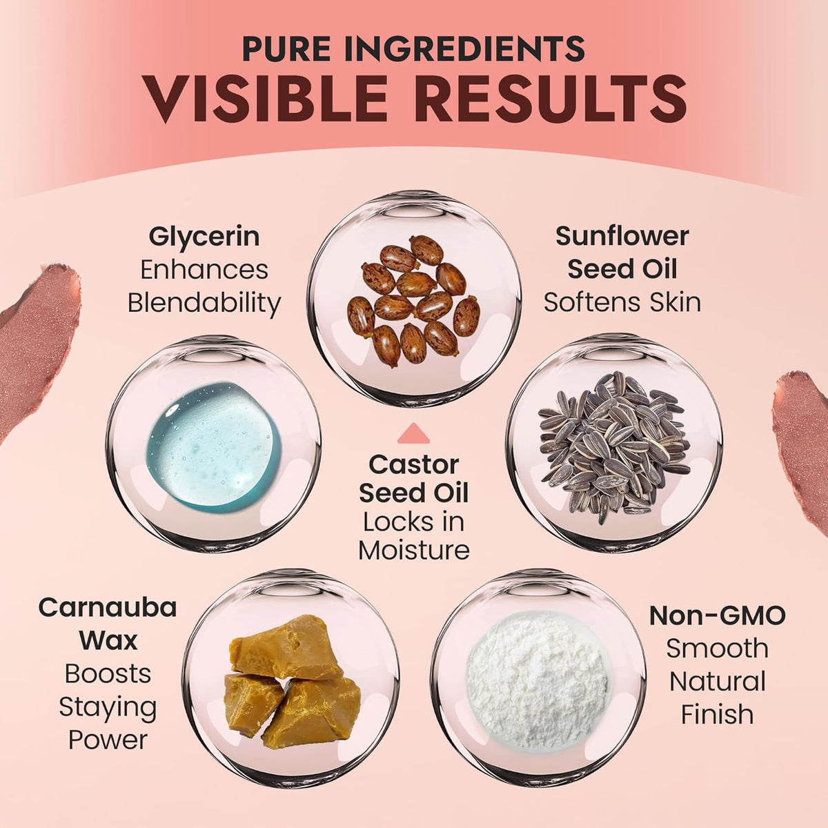Organic Blush Tube, Sangria - 100% Natural Vegan Cream Blush Sticks, Multi-Use Bronzer, &