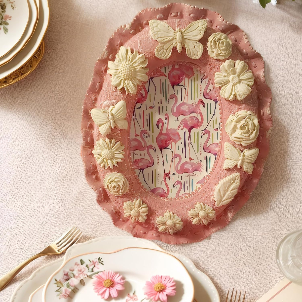 Flower Silicone Molds, Butterfly Silicone Molds Polymer Clay Mold Fondant Cake Mold for Cupcake