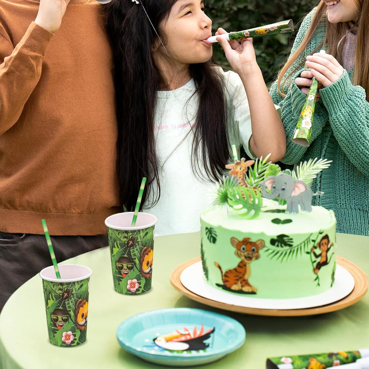 Paper Straws for Drinking Green Bamboo, 7.75" x 0.24" - for Cocktail, Juice, Iced Tea, 100%
