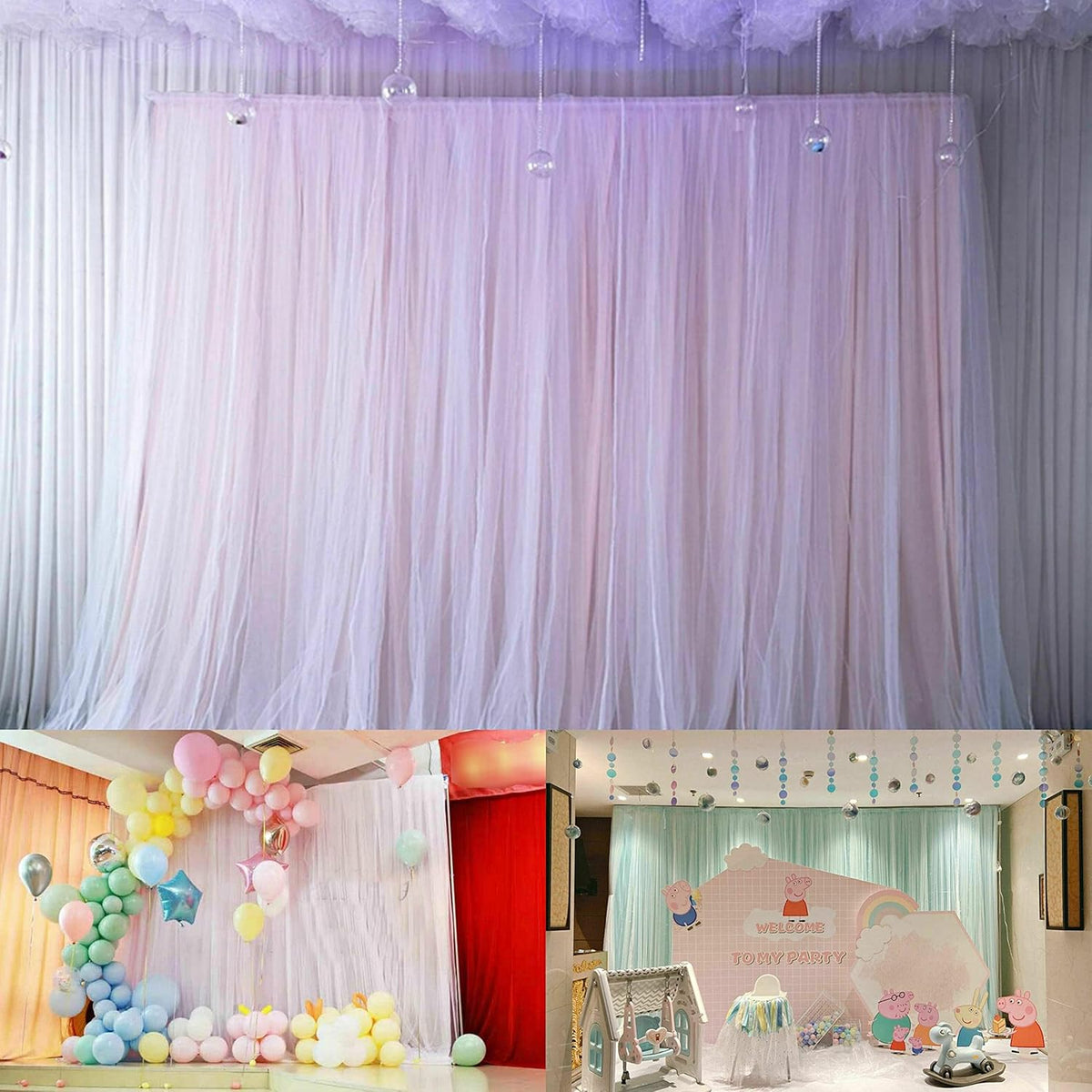 20ftx10ft Backdrop Stand Portable Pipe and Drape Poles Kit for Wedding Parties Curtains Stage