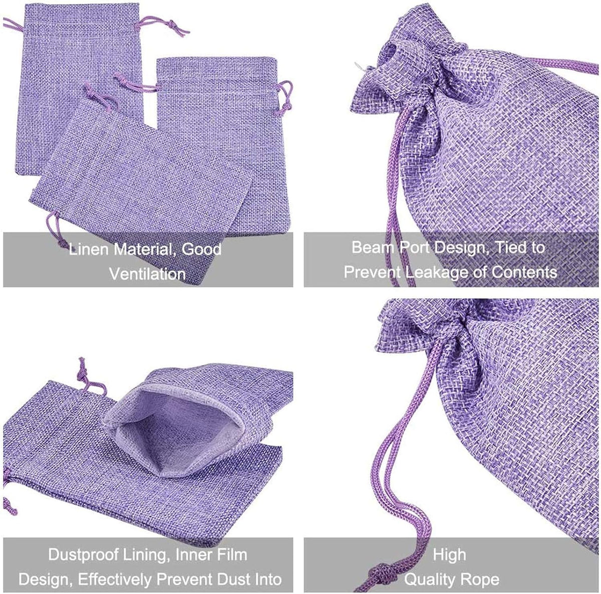 20pcs Burlap Bags with Drawstring 3.9 x 5.5 inch, Linen Gift Bags Jewelry Pouches Sachets for