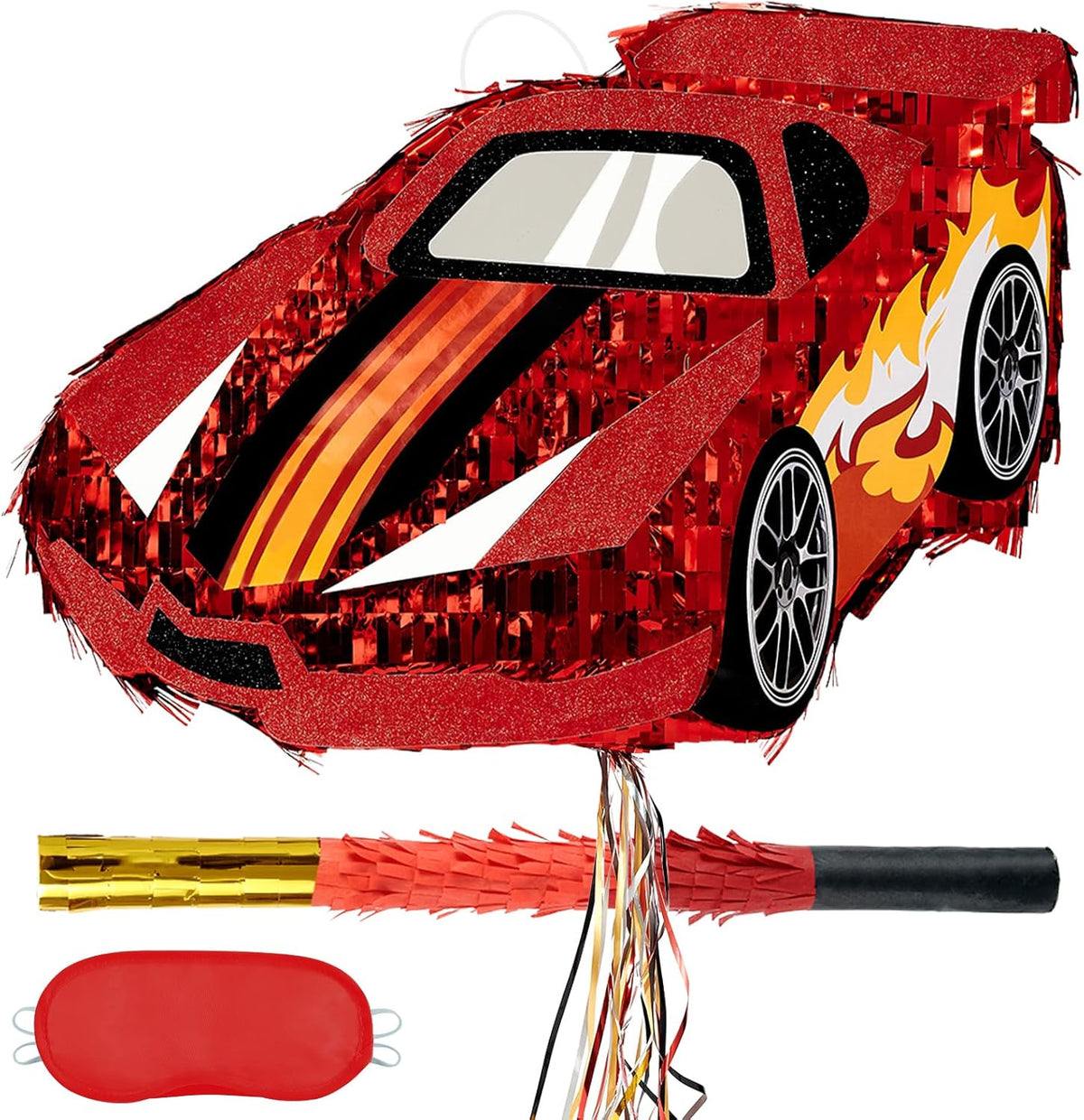 WERNNSAI Race Car Piñata - Race Car Birthday Decorations Truck Car Pinata Bundle with Blindfold and