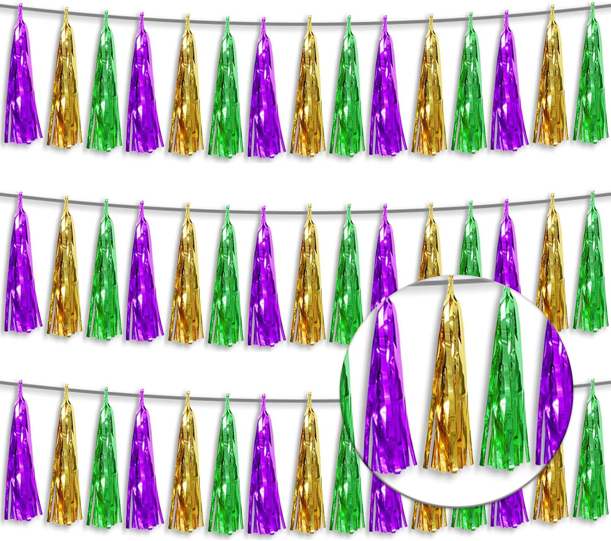 3P Metallic Fringe Tassel Banner Garland Foil Tinsel Streamer Wall Hanging Curtain Backdrop Banner