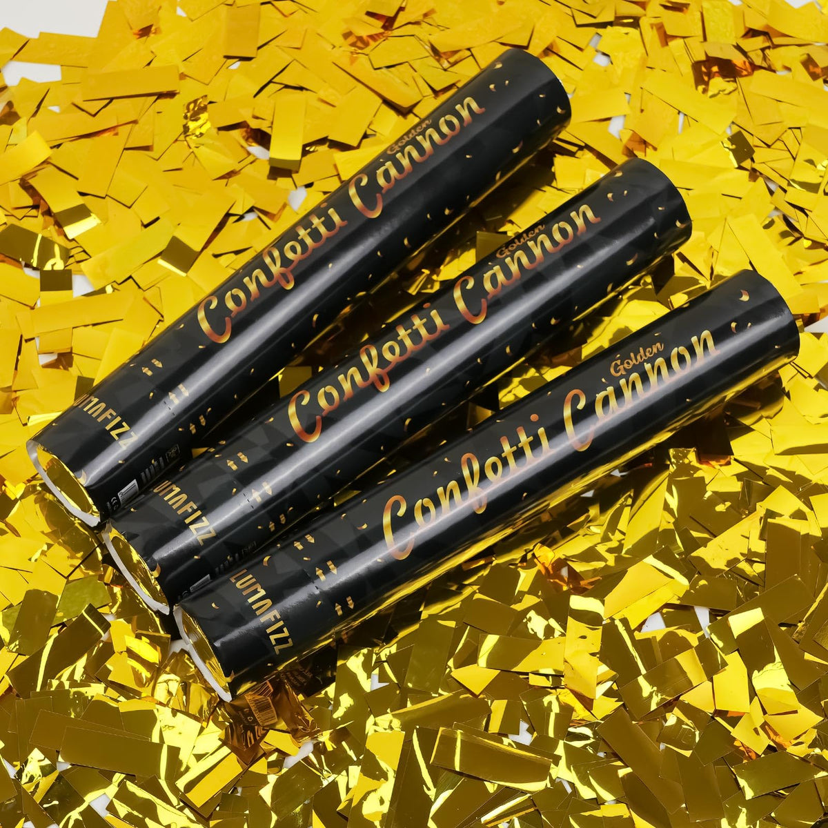 12in Confetti Poppers 6pk, LUMAFIZZ Champagne Gold Party Poppers