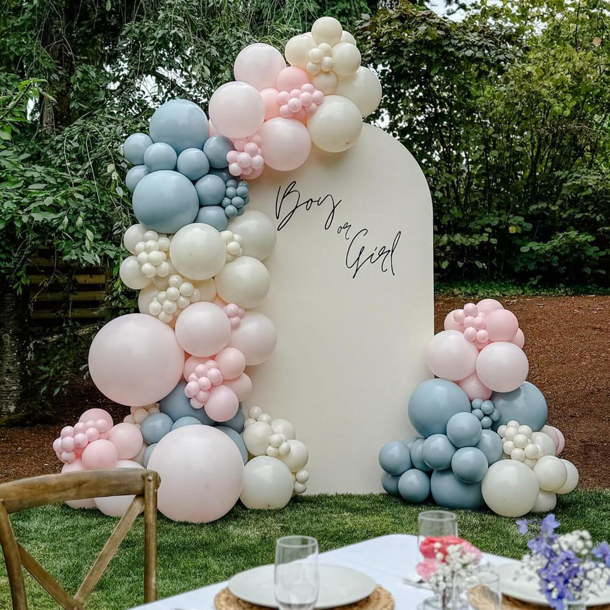 NUTTYBASH Gender Reveal Balloon Kit, 141Pcs Baby Shower Decorations