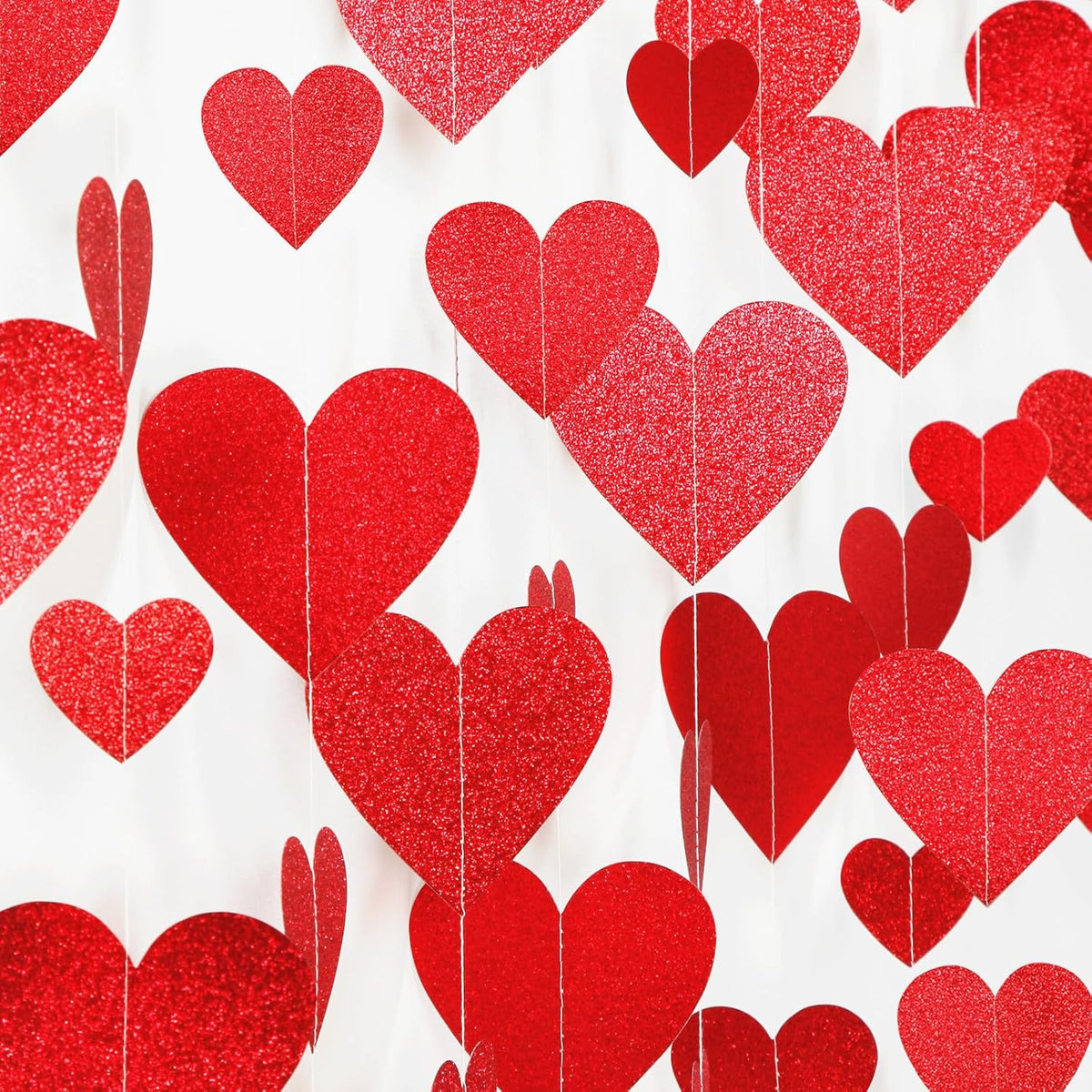 Party Decorations Red Heart-Garland - 52ft Special Night Galentines Hanging Streamers Banner,Girl