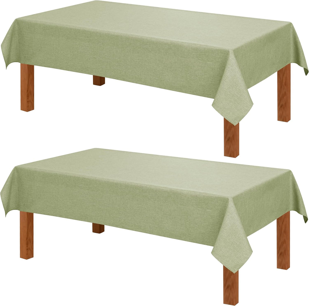 Hiasan 2 Pack Faux Linen Rectangle Tablecloth - Wrinkle and Stain Resistant Washable Table Cloth
